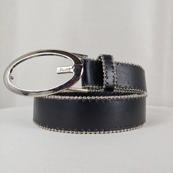 Guess Accessories - Guess Women's Black Belt Silver Accent Size M
